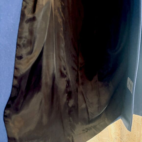 La Vogue Women's Large (no tag) Long ‎ Blue Coat  38 chest snug hip - Picture 11 of 16